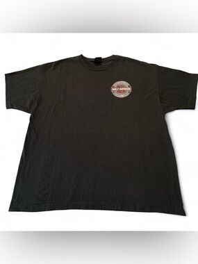 Harley-Davidson Black Short Sleeve Tee with Orange Logo Accent
